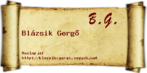 Blázsik Gergő névjegykártya
